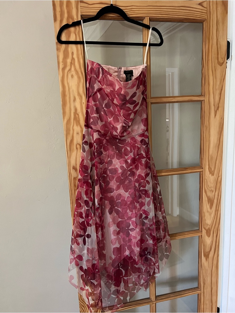 BCBGMaxAzria Pink Floral Midi Slip Dress